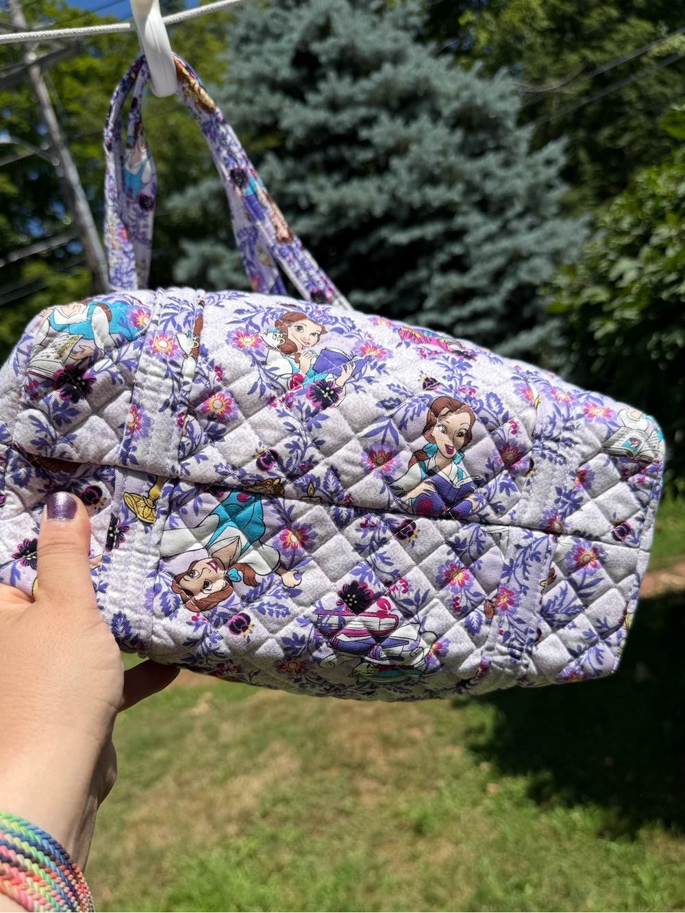 Disney Vera Bradley Belle Floral Small Vera Tote Beauty & the Beast NWT - Picture 8 of 11